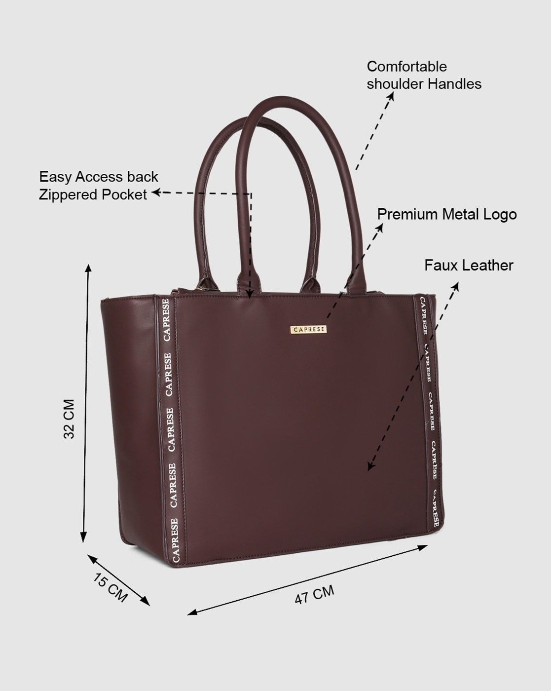 Buy Caprese Merly Women's Tote Bag (Brick) at Amazon.in