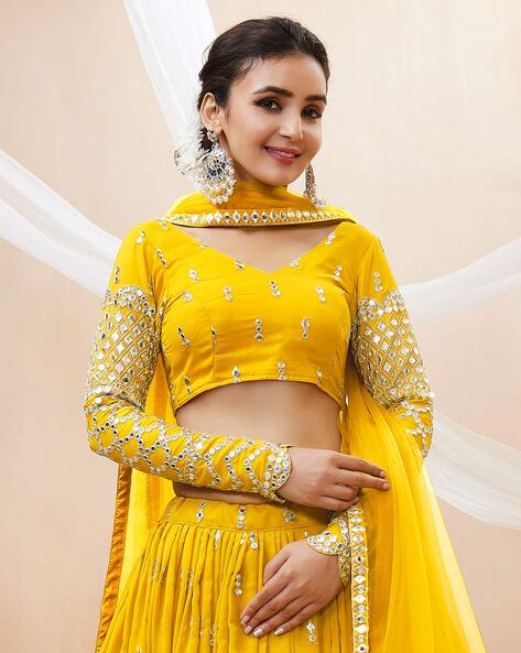 Buy Yellow Lehenga Haldi Ceremony for Women Online from India's Luxury  Designers 2023