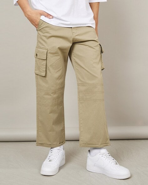 Buy Khaki Solid Cotton Twill Trouser Online At Best Prices  Tistabene