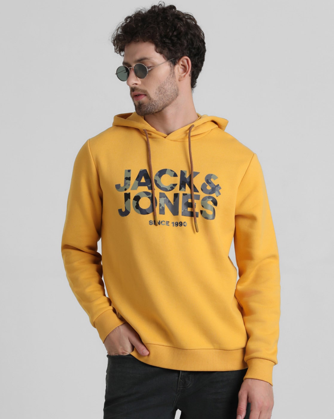 Buy Yellow Sweatshirt Hoodies for Men by Jack Jones Online Ajio