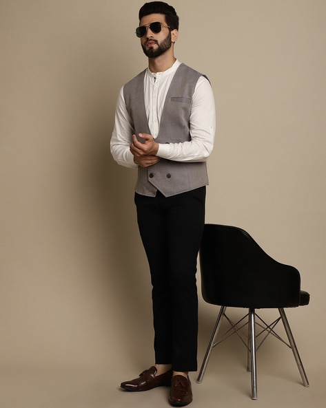 Buy Grey 3-Piece Ethnic Suit for Men by Even Online | Ajio.com