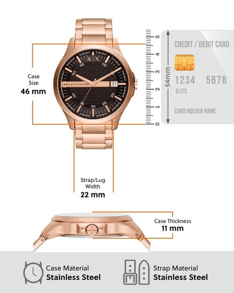 Gold Watches ARMANI Men Online EXCHANGE Rose for Buy by