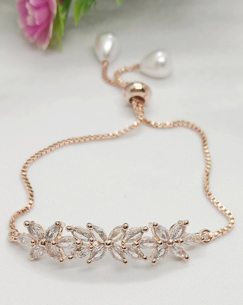 18KT Yellow Gold Flower Design Diamond Bracelet | Pachchigar Jewellers  (Ashokbhai)