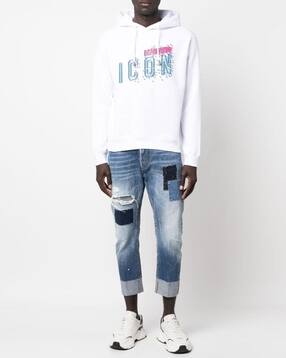 Buy Dsquared2 Icon Cool Regular Fit Hoodie | Black & Yellow