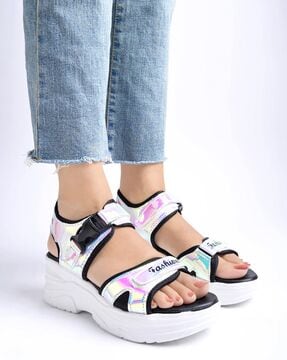 Buy Grey Sports Sandals for Women by Shoetopia Online