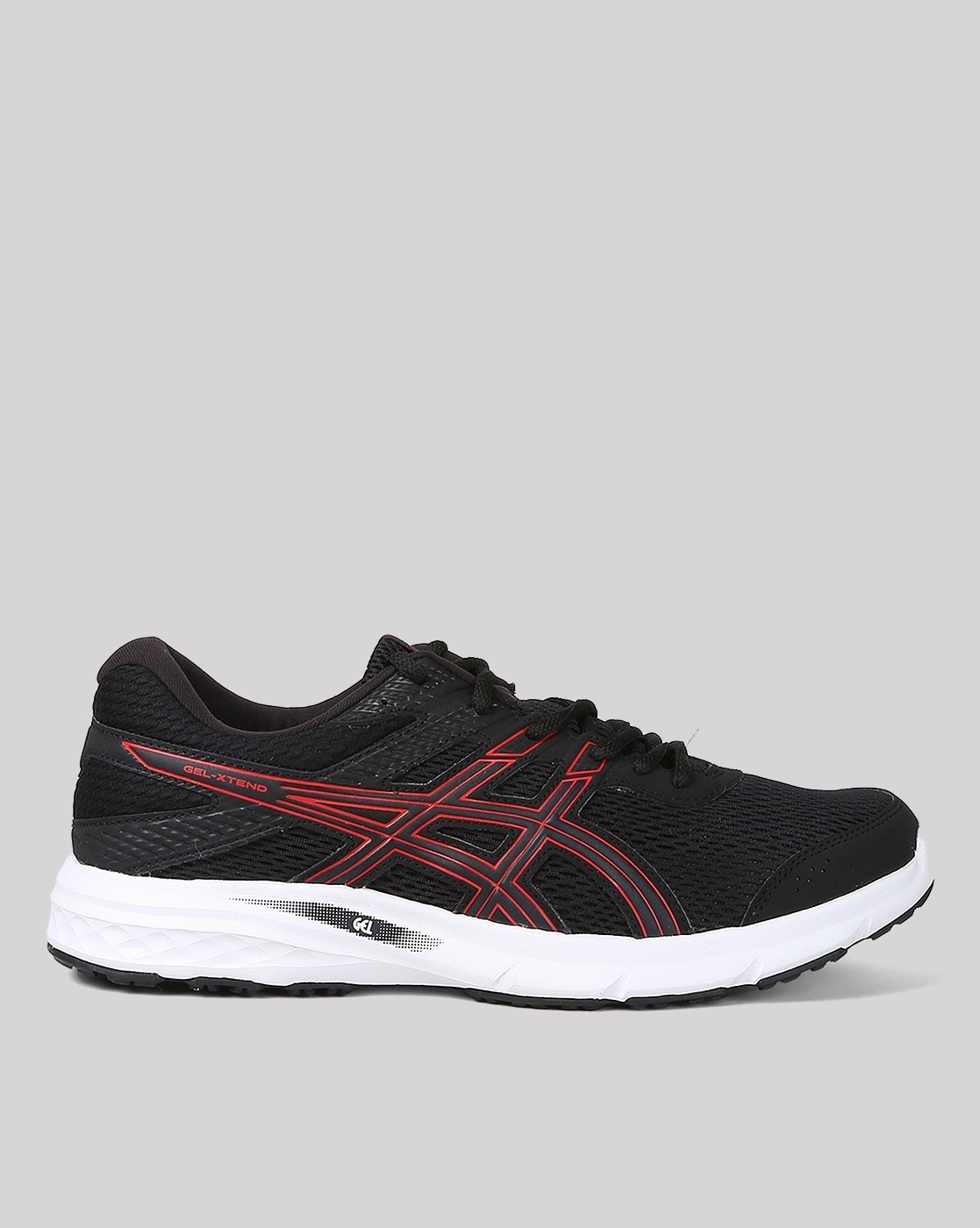 Asics black and red running shoes new arrivals