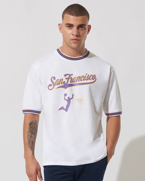 maniac white round t shirt