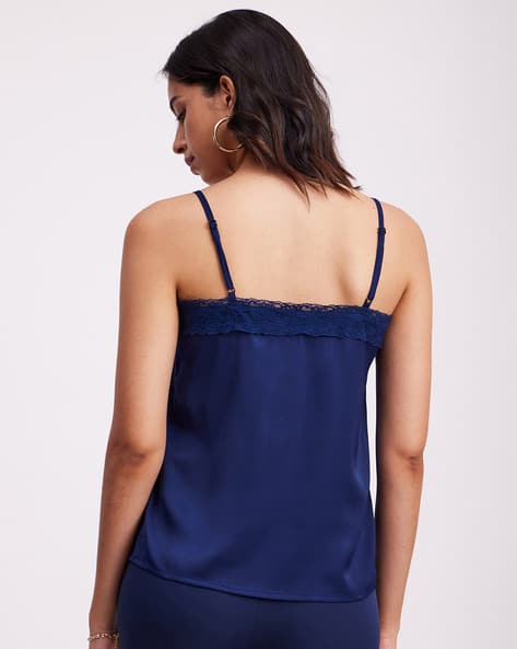 V-Neck Camisole with Lace Overlay