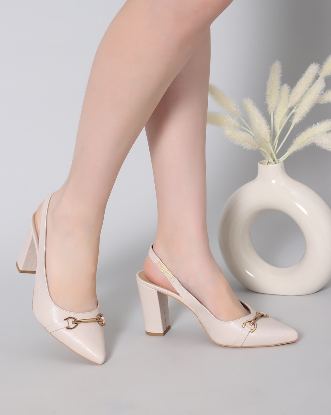 Buy Cream Heeled Shoes for Women by T.ELEVEN Online Ajio