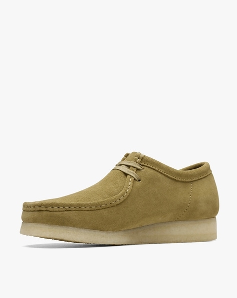 Green clarks clearance wallabees