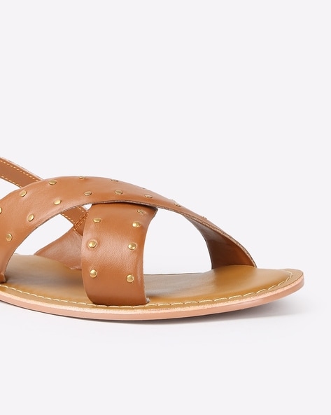 Luna' Pearl Studded Tan Strap Sandals – Goodnight Macaroon