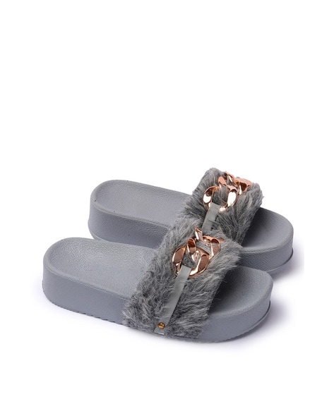 Grey discount sliders womens