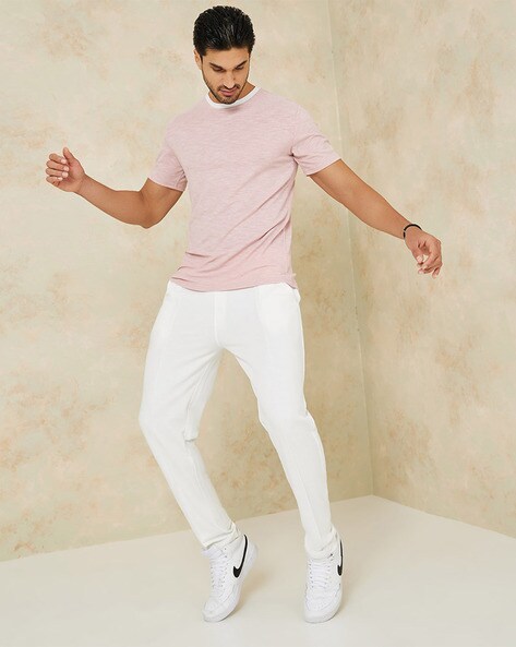 Buy Cream Track Pants for Men by Styli Online