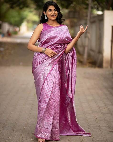 Buy Wine Purple Saree With Cut Dana Lace Border And Blouse Set In Satin  KALKI Fashion India