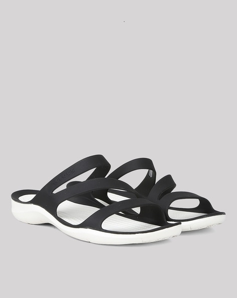 Black Womens Splash & Splash Shine Strappy Sandal | Crocs | Rack Room Shoes