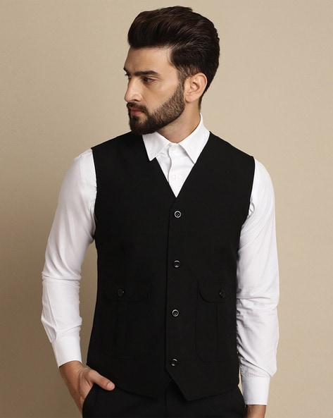 Even Button-Down Nehru Jacket