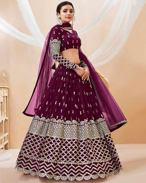 Buy FUSIONIC Rich Red Color Designer Soft Net Base Lehenga Choli For Women  at Amazon.in