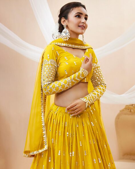 NSR 557 FOX GEORGETTE EMBROIDERY PURCHASE ONLINE LATEST EXCLUSIVE GLAMOROUS  STUNNING FANCY STYLISH CLASSY RICH ROYAL COLLECTION OF WEDDING HALDI  CEREMONY SPECIAL DESIGNER RUFFLED LEHENGA CHOLI LATEST FASHION IN INDIA  MAURITIUS USA -