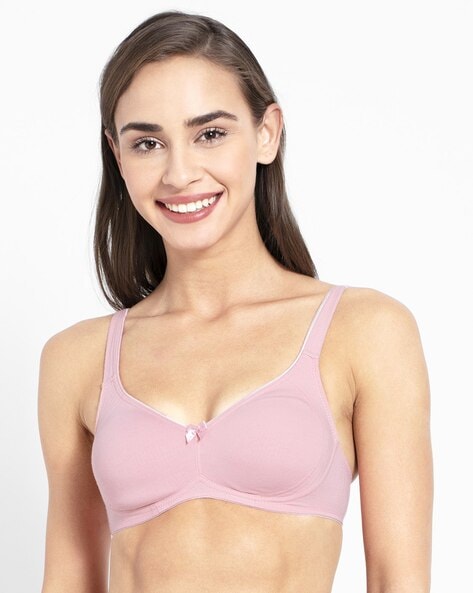 1250 Wirefree Non-Padded Super Combed Cotton Elastane Stretch Full Coverage  Everyday Bra with Contoured Shaper Panel and Adjustable Straps