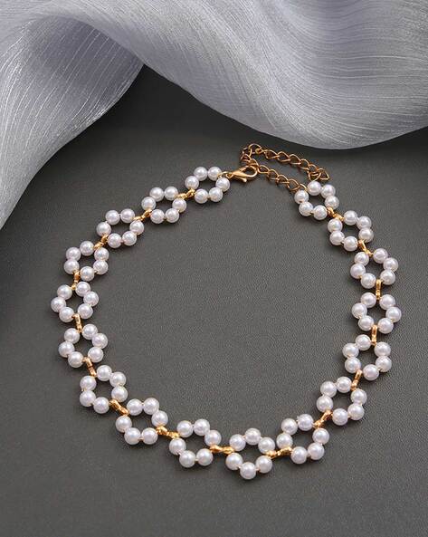 PEARL & GOLD COLOUR BEAD NECKLACE – Sanvi Jewels