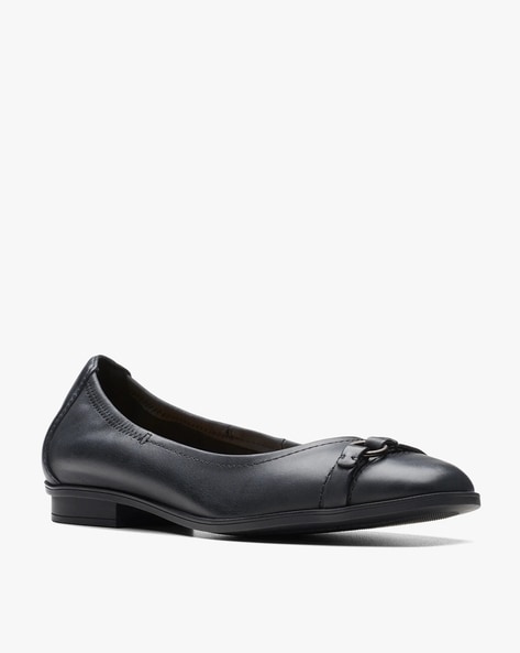 Clarks flat black womens shoes sale