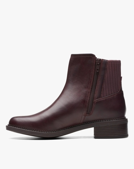 Clarks burgundy ankle outlet boots