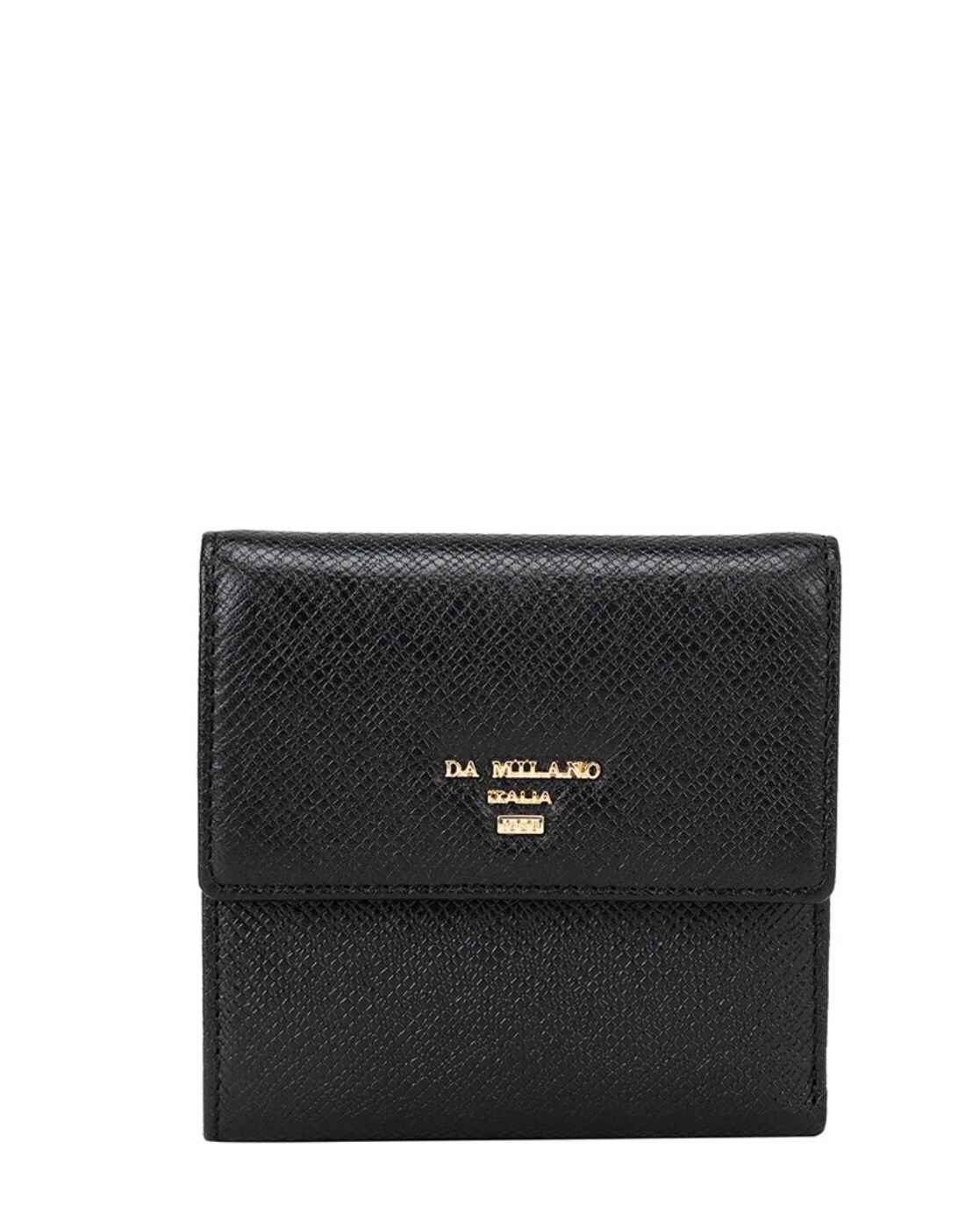 Buy Da Milano Black Leather Tri-Fold Wallet with Key Chain Online