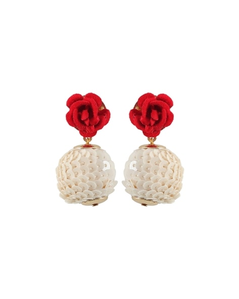Buy Shining Diva Fashion Latest Crystal Flower Stud Earrings for Women and  Girls (Red) (rrsd8628er) Online at Lowest Price Ever in India | Check  Reviews & Ratings - Shop The World