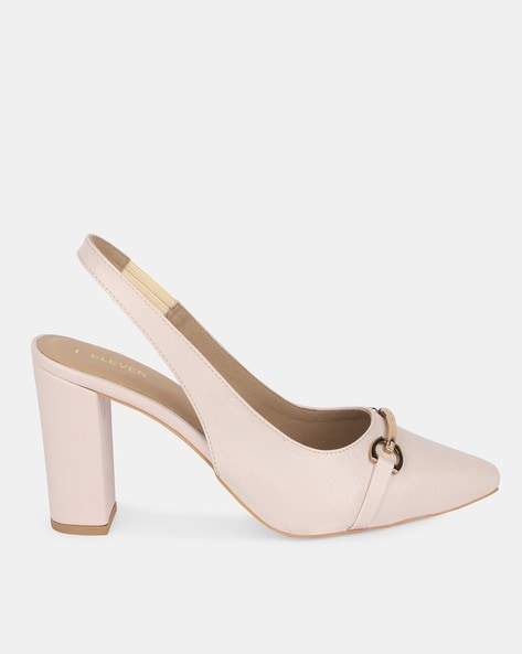 Sling back discount block heel shoes