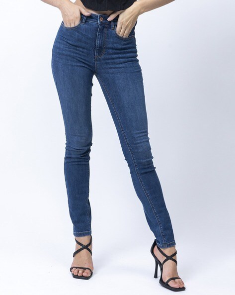 Buy DOLCE CRUDO Light Blue High Rise Denim Relaxed Fit Women's Jeans |  Shoppers Stop
