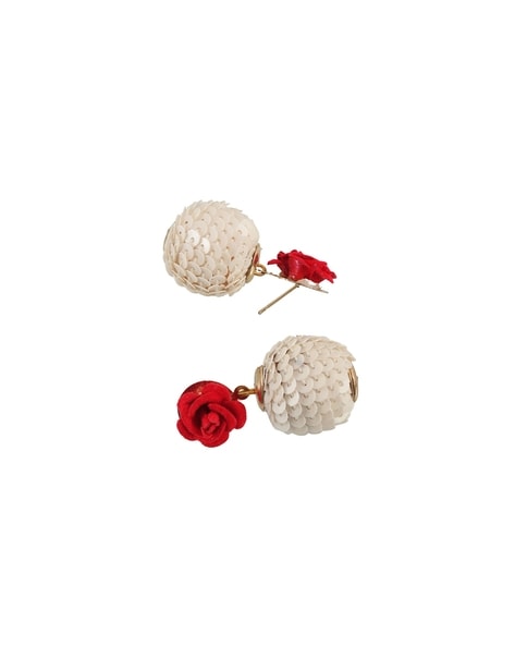 Red Rose Earrings - Etsy