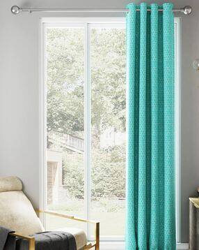Geometric Pattern Eyelets Door Curtain-image-41