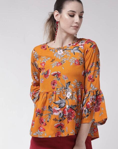 orange peplum top