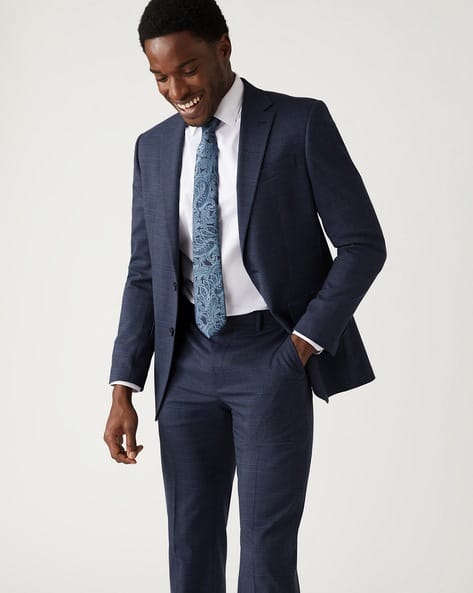 Men Checked Regular Fit Single-Breasted Blazer