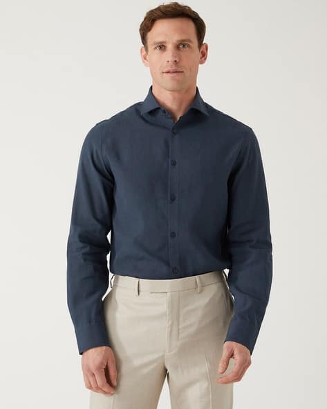 Marks & Spencer Tailored Fit Italian Linen Miracle Shirt