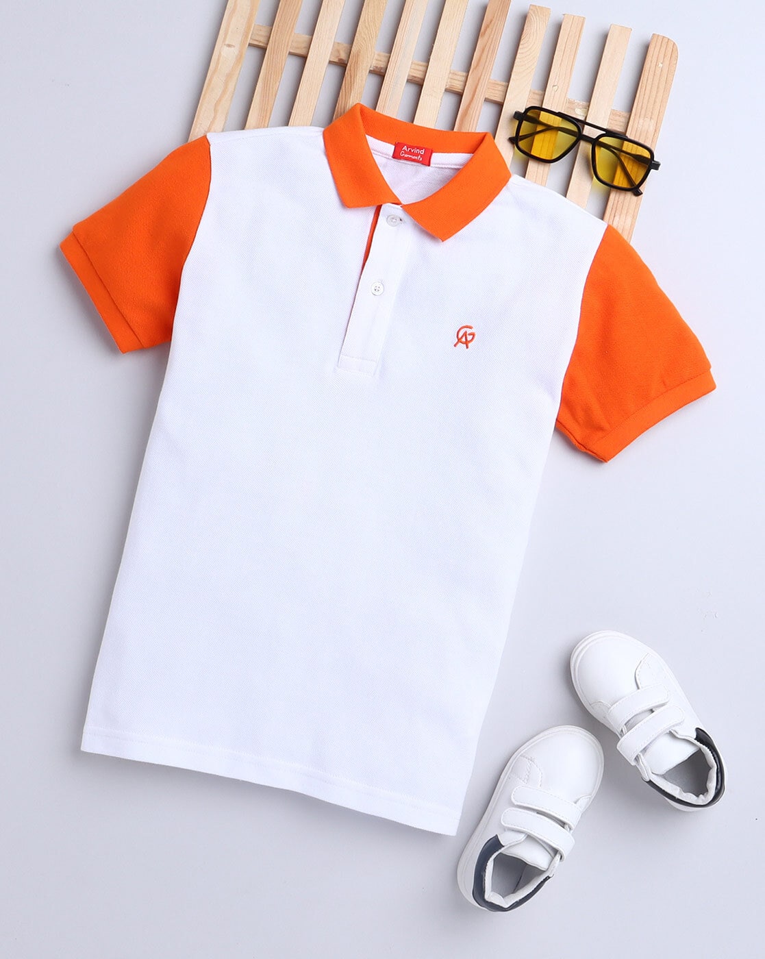 Orange collar hotsell t shirt