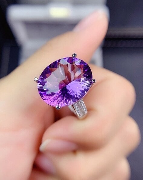 Purple moissanite, silver halo ring, engagement ring, wedding ring, diamond  band, bridal set, unique wedding ring, round halo ring