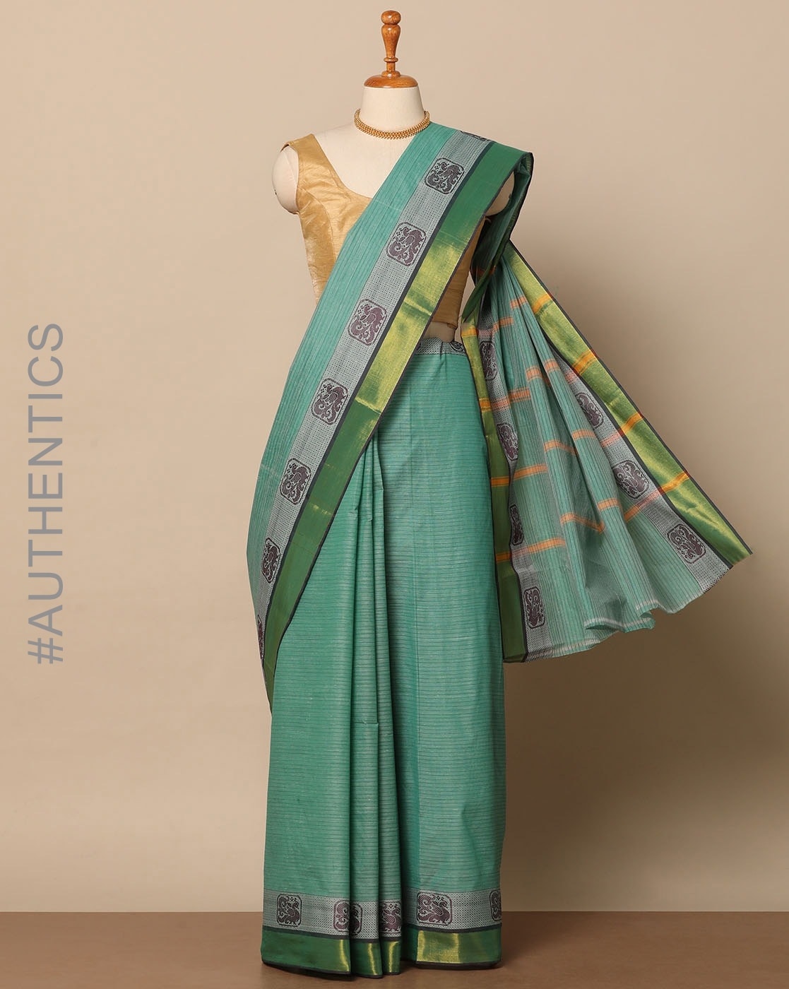 Buy Teal Sarees for Women by Indie Picks Online