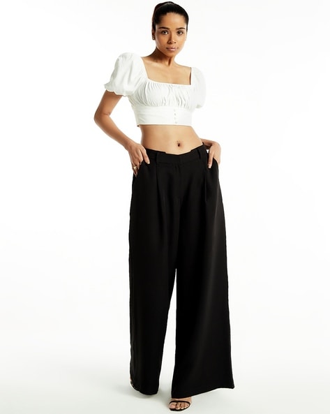 Buy Black Trousers & Pants for Women by FOUNDRY Online