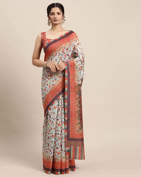 Saree mall Floral Print Silk Saree
