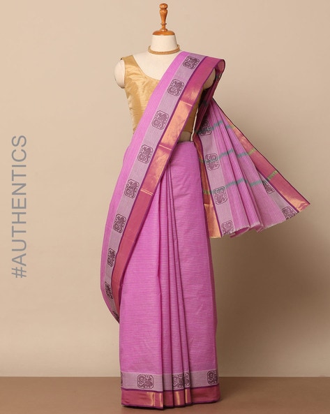 Buy Beige & Maroon Sarees for Women by Indie Picks Online | Ajio.com