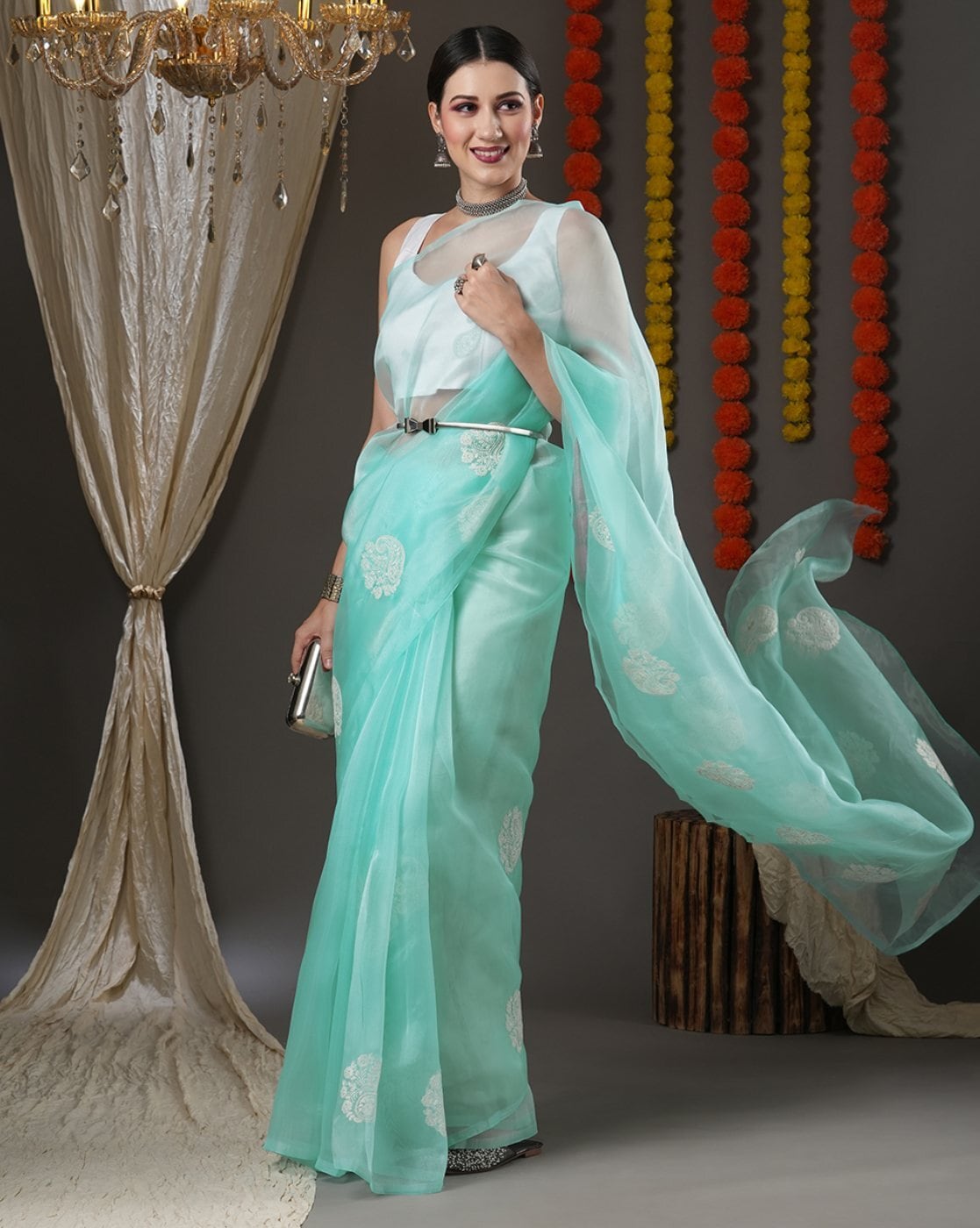 Buy Blue Sarees for Women by KASEE Online | Ajio.com