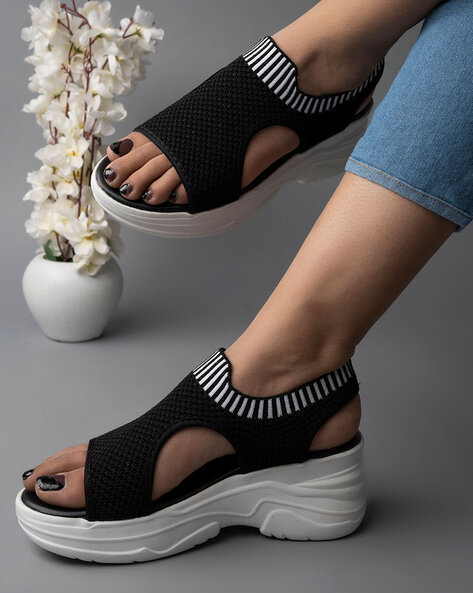 Buy Black Sandals for Girls by Shoetopia Online