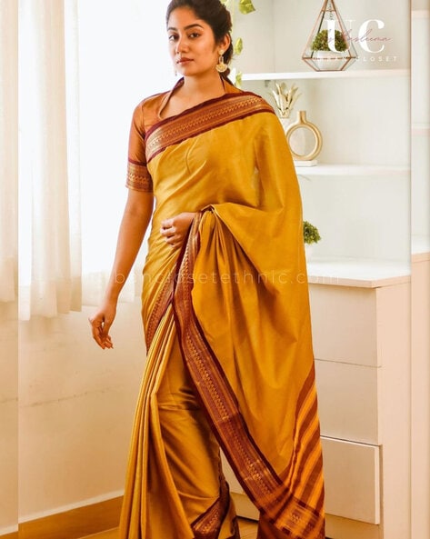 Gadwal sarees | latest cotton & silk gadwal saree online from weavers |  TPGH00180