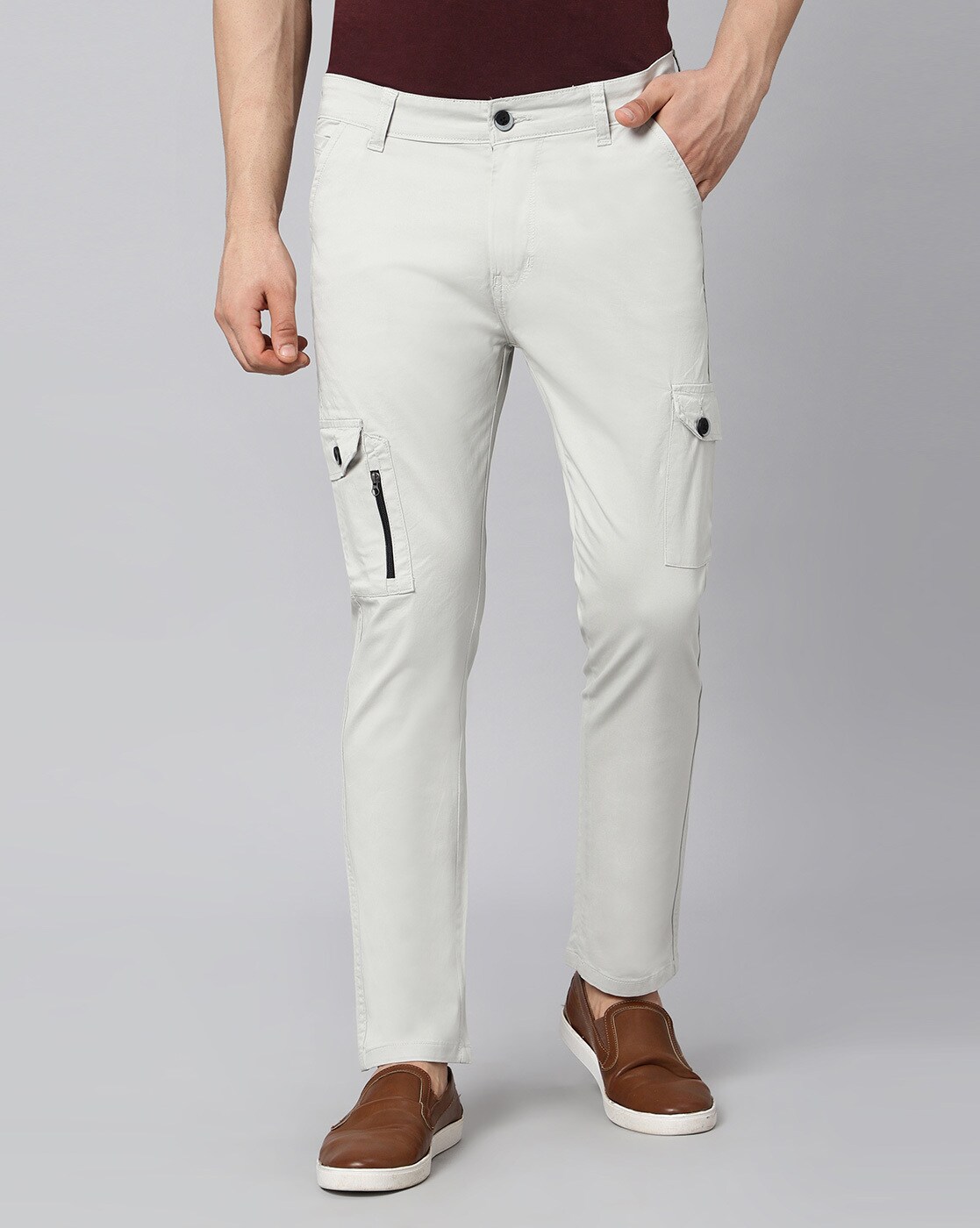 Mens White Slim Fit Dress Pants | Gerardo Collection