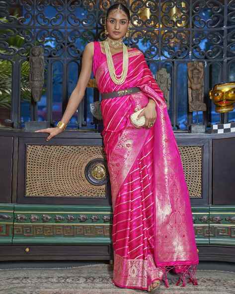 Buy Pink Sarees for Women by Vastukala Online | Ajio.com