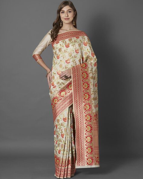 Buy White Sarees for Women by Saree mall Online