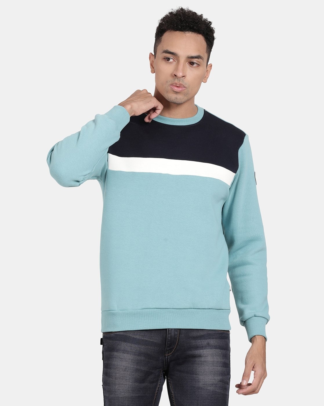 Buy Blue Sweatshirt & Hoodies for Men by T-Base Online