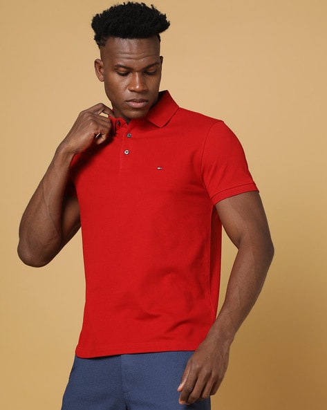 Tommy hilfiger red t store shirt mens