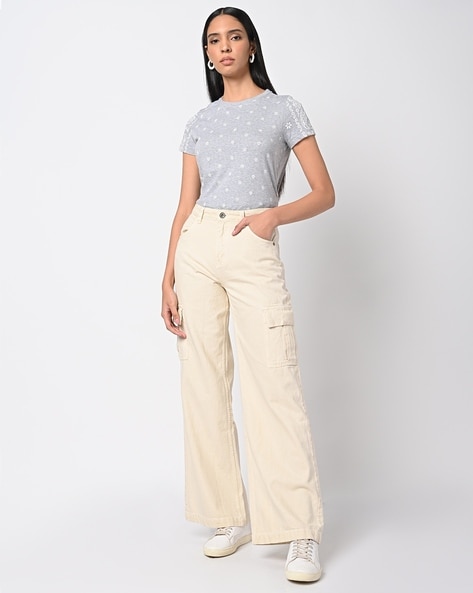 Buy Off White Jeans & Jeggings for Women by Fyre Rose Online